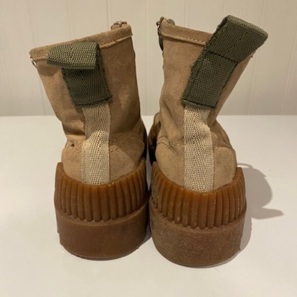 Zara Suede Military/ combat Style boots Beige Size 38 (7.5) - Picture 14 of 14